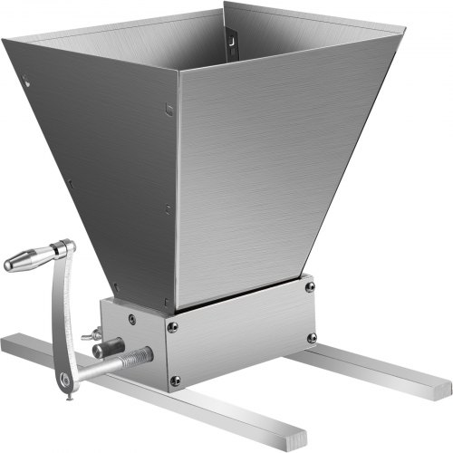 VEVOR Schrotmühle Malzmühle  21 x 21 x 30 cm Manuell Heimbrauer Schrotmühle 5 kg Manuell Malzmühle mit 4 x Trichter, Getreide Schrotmühle mit Einstellbare Rollen, Malzmühle Walzenmühle Kurbelgriff
