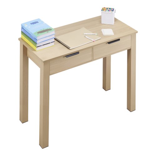 

VEVOR kleiner Schreibtisch mit Schublade, Schreibtisch für Schlafzimmer, einfacher Arbeitstisch aus Holz zum Zeichnen, Lesen, rechteckiger Arbeitstisch aus MDF mit Regal für Büro Arbeitszimmer