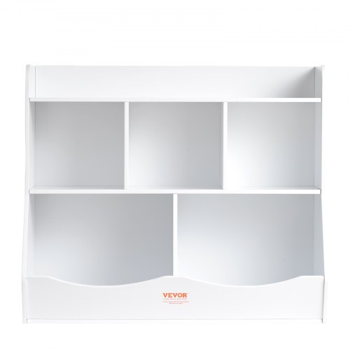 VEVOR Holz Kinderaufbewahrung Cubby Spielzeugaufbewahrung Organizer mit Bücherregal 5-Cubby Weiß