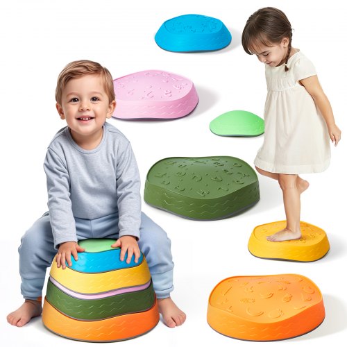 VEVOR Balanciersteine Trittsteine Balancing Stepping Stones für Kinder 6er-Set