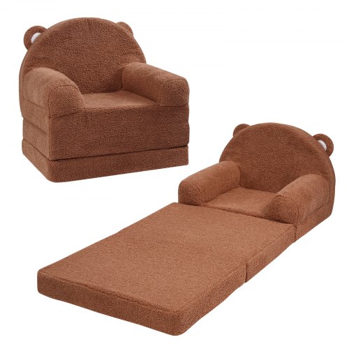 

VEVOR Kindersofa Kindercouch Kindersessel Faltbar Braun 114x50x36cm Kindermöbel