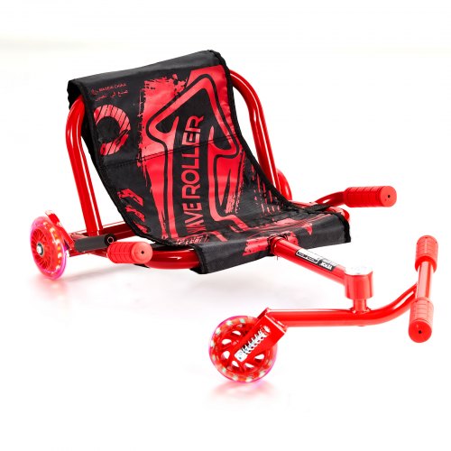 VEVOR Drifter Trike Dreirad 60 kg, Dreiradscooter 960 x 440 x 285 mm, Kinderfahrzeug Dreirad für Kinder ab 4 Jahren, fährt auf allen harten Oberflächen im Innen- und Außenbereich, Rot