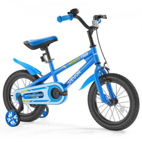 

VEVOR Kinderfahrrad, 14 Zoll BMX-Stil-Fahrrad, empfohlene Kindergröße 95-116 cm, Stützräder inklusive, 4-8 Jahren Kinder, Kleinkinderfahrrad für Jungen und Mädchen zum Fahrradlernen, blau