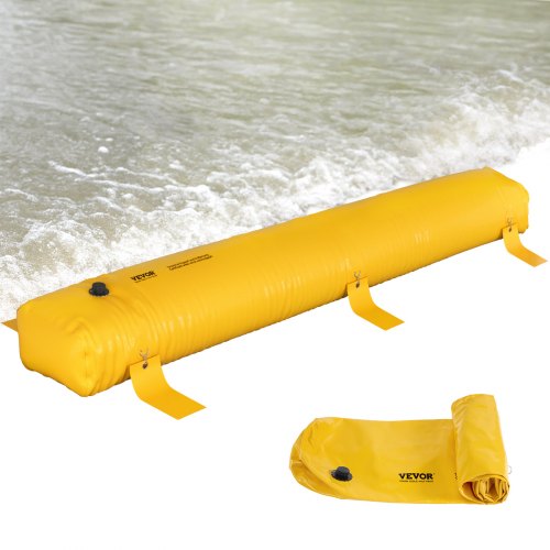 

VEVOR Flutbeutel, Wiederverwendbare PVC-Wasserableitungsrohre, leicht, mit ausgezeichneter wasserdichter Wirkung, verwendet für Türen, Garagen, Gelb