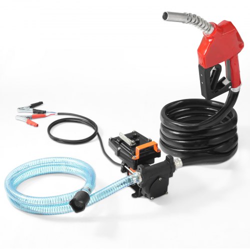 VEVOR Dieselpumpe, 12 V DC, 15 GPM, 1/4 PS, tragbare elektrische Kraftstoffpumpe mit automatischer Abschaltung der Pistole, Einlass- & Auslassschlauch für Benzin, Diesel, Kerosin, Methanol-Mischungen