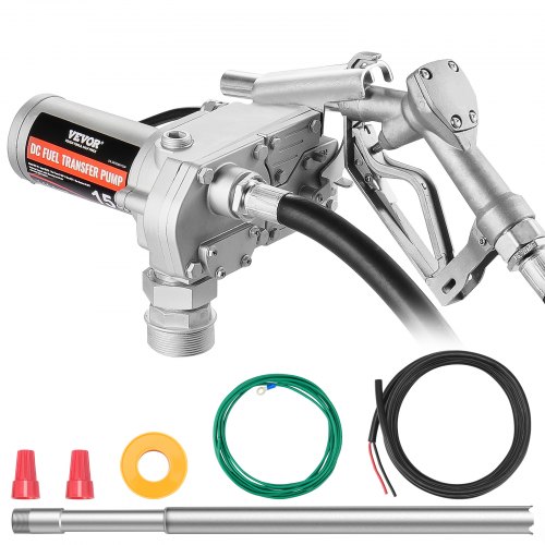 

VEVOR Kraftstoff Umfüllpumpe, 12 V DC, 15 GPM, 1/5 PS, elektrische Dieselpumpe mit Zahnradgetriebe und automatischer Kraftstoffdüse, langer Einlass- & Auslassschlauch für Benzin, Diesel, Kerosin