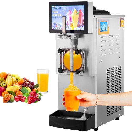 

VEVOR 8 L Kommerzielle Slusheis Maschine, Slushgerät mit 17~23 L/Std. Slush Slushy Maschine, 1200 W Slush Maker Maschine 54 kg Slush Eismaschine Edelstahl Slushy Maschine 635 × 290 × 860 mm