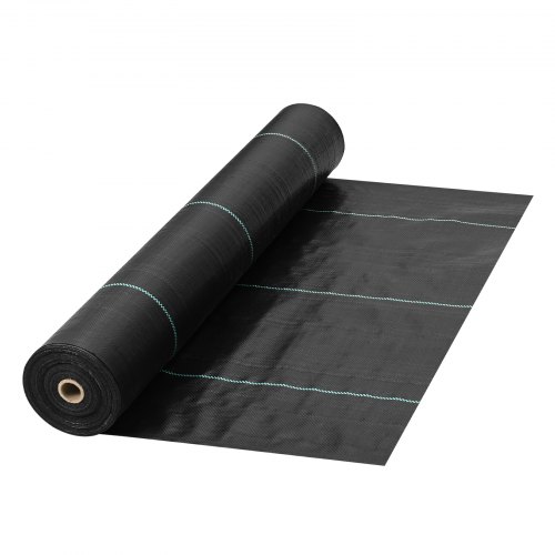 VEVOR Unkrautvlies, 5,8 Unzen Gartenvlies, 0,9 x 91,4 m Abdeckmatte, robustes gewebtes Graskontroll-Geotextil Unkrautgewebe Unkrautfolie Unkrautfolie für Garten, Terrasse, Schwarz