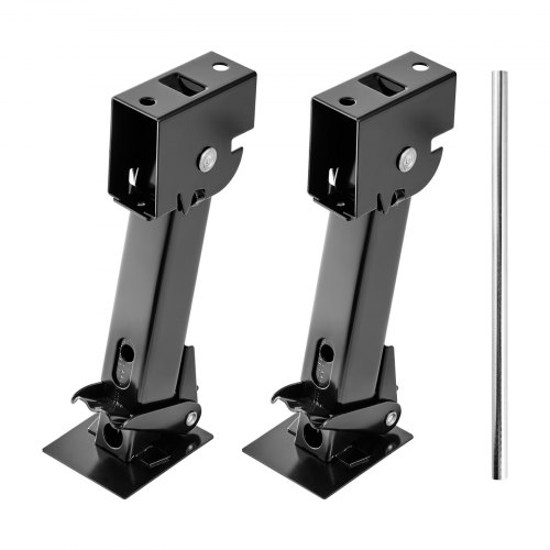 VEVOR Teleskop-Stabilisierungsstütze 2 Stk. teleskopierbare, klappbare Anhängerstütze, schwenkbares Stützen-Set für Wohnwagenanhänger, Tragkraft je 453,59 kg, Höhenverstellbar 297,18-462,28 mm