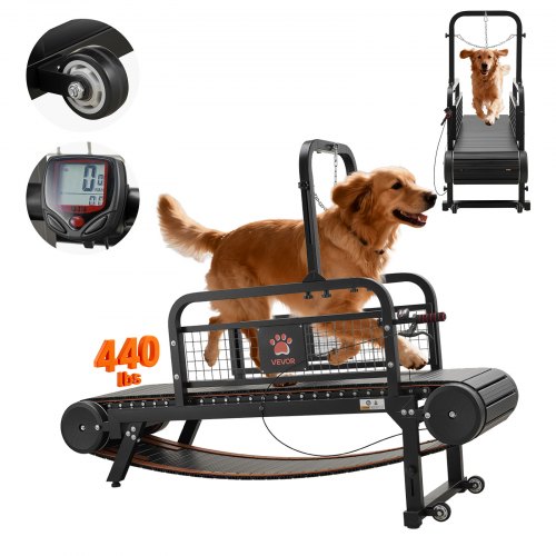

VEVOR Hundelaufband 1750x510x1360 mm, für kleine/mittelgroße Hunde bis 199,58 kg, Laufband mit Stufenloser Geschwindigkeitsverstellung, Bremse & Rollen, Hundelaufmaschine, 110mm Steigungshöhe
