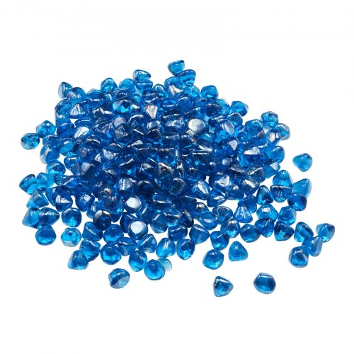 VEVOR Feuerglas, 9 kg hochtemperaturbeständige Glassteine, 25,4 mm reflektierende Feuerstellen-Glasperlen, Feuerstelle Glasfelsen, Kaminglas, Feuerkristall, Feuerperlen, für Kamin, Karibikblau