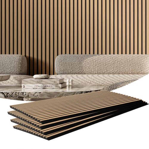 

VEVOR Akustikpaneele, Akustikplatte, 1200 x 600 mm, MDF-Akzent-Holzwandpaneele für moderne Innenwanddekoration, Kunstholz-Wandplatten zur Geräuschreduzierung, helle Eiche, 4er-Set