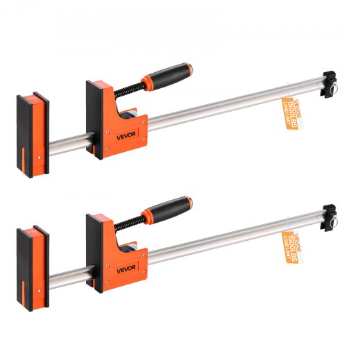 

VEVOR Stangenklemmen für Holzbearbeitung 2 Stk. 914 mm Öffnung, Parallelklemmen-Set, F-Klemme mit 680 kg Belastungsgrenze, 98,4 mm Tiefe, Kunststoff & Kohlenstoffstahl, Metallbearbeitung Orange
