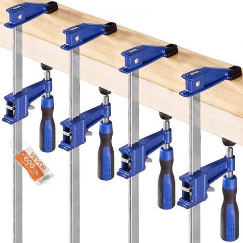 VEVOR Stangenklemmen für Holzbearbeitung 4 Stk. 914 mm Öffnung, feststellbare F-Klemme mit 272 kg Belastungsgrenze, 63,5 mm Tiefe, Gusseisen & Kohlenstoffstahl, einfach zu bedienen, Metallbearbeitung