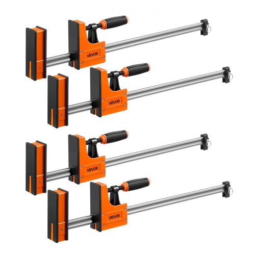 

VEVOR Schraubzwingen 4er-Pack, 60,96 cm Öffnung, F-Zwingen, 680 kg Klemmzwingen, 2-fach Klemm-/Spreizfunktion, Weiche Gummifüße, Stange aus Kohlenstoffstahl, für Holz- & Metallbearbeitung