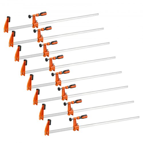 VEVOR Schraubzwingen 8er-Pack, 91,4 cm Öffnungsweite, F-Zwingen, 272 kg Klemmzwingen, mit Kunststoffauflage & Selbstverriegelung, Gusseisen & Kohlenstoffstahl, für die Holz- & Metallbearbeitung