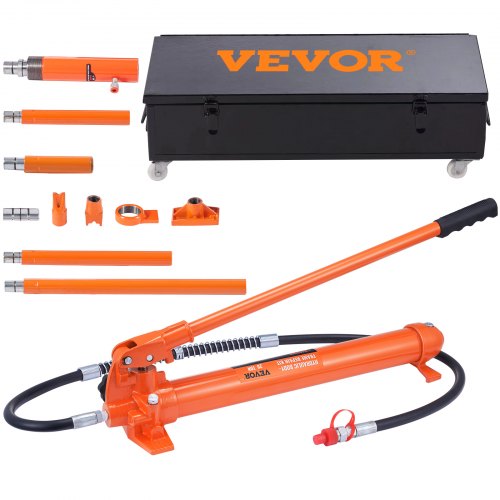 

VEVOR Hydraulischer Wagenheber Luftpumpe 20 t, Lufthydraulischer Heber 145 mm Hub Rot, inkl. 100 / 300 / 500 mm Verlängerungsstange, Elektrostatisches Pulversprühen Hydraulikzylinder Autoreparatur