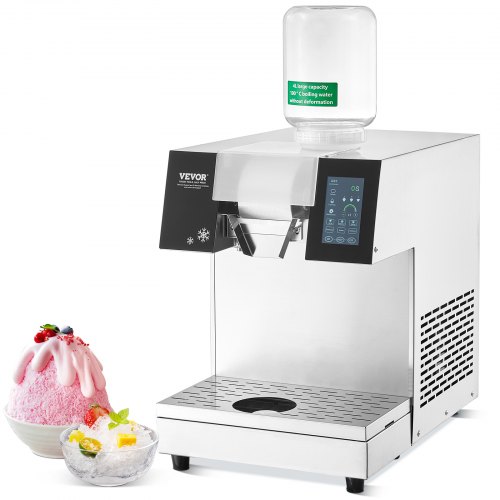 VEVOR Kommerzielle Schneeflocken-Eismaschine Schneeeisbereiter, 230 kg / 24 h Schneeflocken-Eismaschine, Edelstahl-Eisrasierer, elektrischer Schneekegel-Maker mit Luftkühlsystem & Touch-LCD