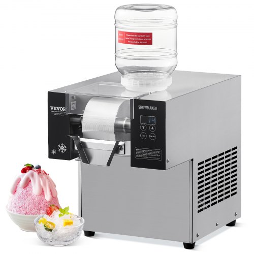 VEVOR Kommerzielle Schneeflocken-Eismaschine Schneeeisbereiter, 80 kg/24h Schneeflocken-Eismaschine, Eisrasierer elektrischer Schneekegel-Maker mit Luftkühlsystem & Touch-Screen für Bäckerei Café
