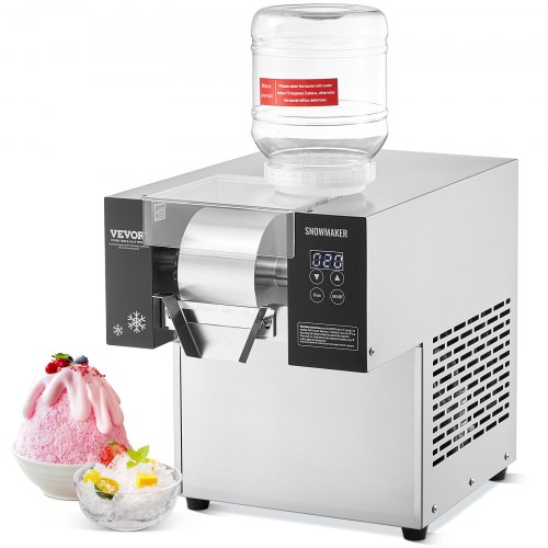 VEVOR Kommerzielle Schneeflocken-Eismaschine Schneeeisbereiter, 125 kg/24 h Schneeflocken-Eismaschine, Edelstahl-Eisrasierer, elektrischer Schneekegel-Maker mit Luftkühlsystem & Touch-Screen