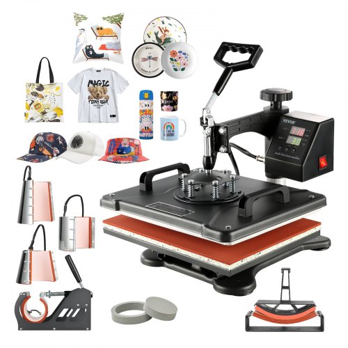 

VEVOR Transferpresse 8 in 1 Heißpresse Maschine 38 x 30 cm T-Shirt Presse Maschine Hitzepresse Maschine DIY Heißpresse mit Digitaler LED-Temperatur-