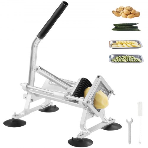 VEVOR Kommerzieller Gemüseschneider, 1/4 Zoll Obstschneider, Gemüseschneider aus Edelstahl & Aluminiumlegierung, Manueller Gemüseschneider, für Radieschen, Zwiebeln, Kartoffeln, Zitronen FQQPJWS14INCM6M4PV0