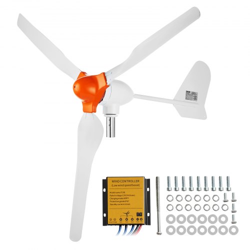 

VEVOR 800 W windkraftanlage 12 V Windgenerator 3-Blatt-Windkraftgenerator mit MPPT-Regler einstellbare Windrichtung und 2,5 m/s Startwindgeschwindigkeit geeignet für Zuhause Bauernhof Wohnmobile Boote