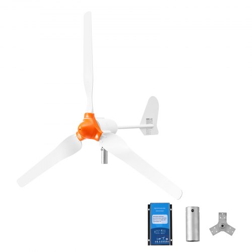 VEVOR 1200W 24V Horizontale Windkraftanlage mit Wind- & Solar-Hybridregler, 3 Rotorblätter, 3-Phasen-Wechselstrom, IP67 & Überladeschutz, MPPT- & PWM-Hybridregler, Windturbine für Wohnhaus RV & Marine