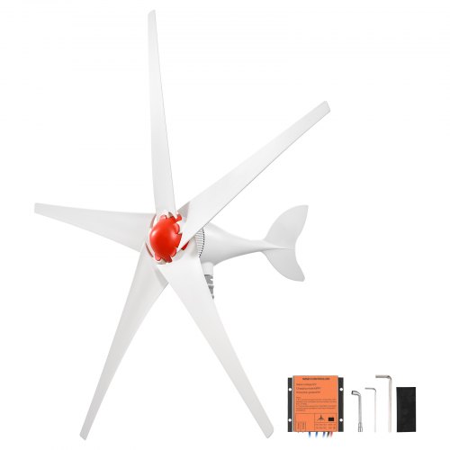 VEVOR 800W 12V Horizontale Windkraftanlage Windturbine mit MPPT-Laderegler, 5 Rotorblätter, 3-Phasen-Wechselstrom, IP67 & Überladeschutz, Windgenerator für Wohnhaus Bauernhof RV Marine & Inselsystem