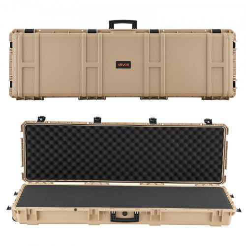 

VEVOR Waffenkoffer mit Hartschale für Langwaffen, abschließbarer Gewehrkoffer mit vorgeschnittenen Schaumstoffen, Langwaffenkoffer Waffenaufbewahrung rollbar IP67 wasserfest, 1391x435x188 mm Khaki
