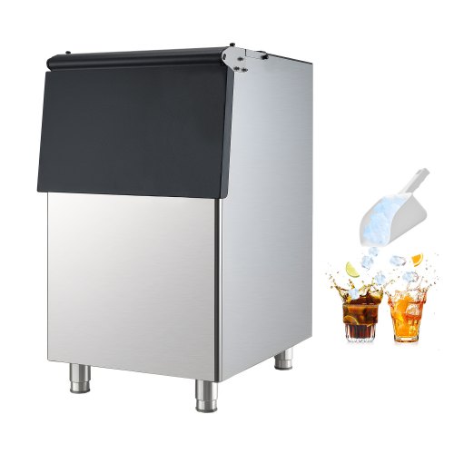 VEVOR Gewerblicher Eisbehälter für Eismaschinen (113 kg Fassungsvermögen), mit Verstellbaren & Rutschfesten Gummifüßen, Geeignet für Restaurants Hotels Getränkegeschäfte