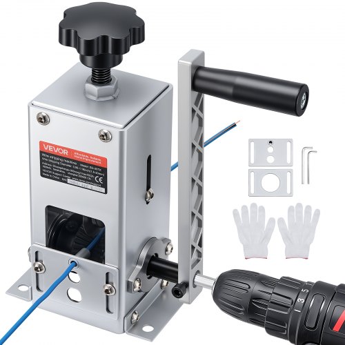 

VEVOR Abisoliermaschine, 1,5-30 mm, Kabelschälmaschine, Handkurbel-/Bohrmaschinenbetrieb, Abisolierwerkzeug mit Q235-Rahmen, Kabelabisolierer, Manuelle Kabelabisoliermaschine für Kupferschrott