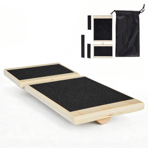 VEVOR Balance Board für Erwachsene, Fußtrainer (30 x 14 x 3 cm) Sprunggelenk-Trainingsgerät, Rutschfester Gleichgewichtstrainer für Physiotherapie, Reha & Fußtraining, inkl. Tragebeutel