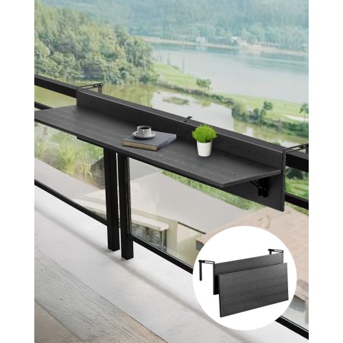 

VEVOR Balkontisch, 1220x300mm, klappbarer Balkonhängetisch, Klapptisch für den Außenbereich, 22 kg Tragkraft, passend für Geländer von 2,54 bis 10,92 cm, Serviertisch für Terrasse und Deck