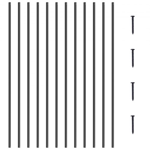 VEVOR Metallbaluster für Treppen, 13 x 1118 mm, dekorative Geländerstäbe aus Aluminiumlegierung, 11er-Pack Deckbaluster mit Schrauben, klassisches, hohles, gerades Deckgeländer