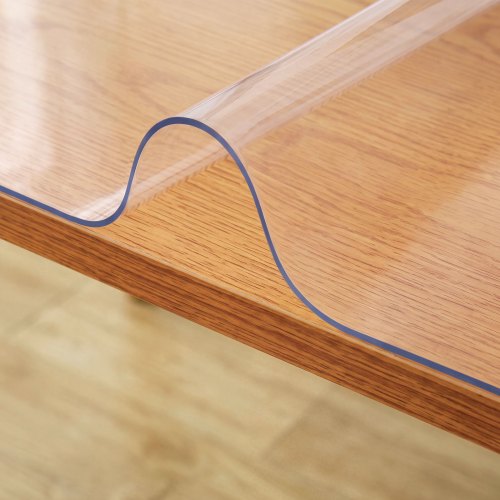 VEVOR PVC Tischabdeckung 101,6 x 182,8 cm, 1,5 mm Dicker Transparenter Tischschutz, Rechteckige transparente Schreibtischunterlage, Wasserdicht Tischschutz PVC Folie für Büro-Kommode, Nachttisch