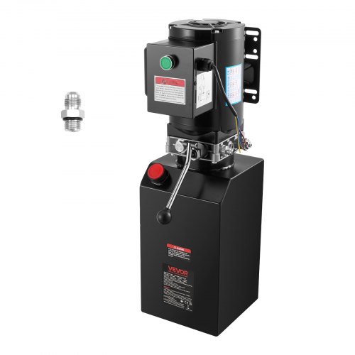 VEVOR 14 Qt Hydraulikaggregat einfachwirkende Stahlpumpe für Kippanhänger, 22 MPa max. Entlastungsdruck & 6,3 L/min Durchflussrate, Hydraulikpumpe mit Metallbehälter zum Anheben von Kippanhängern