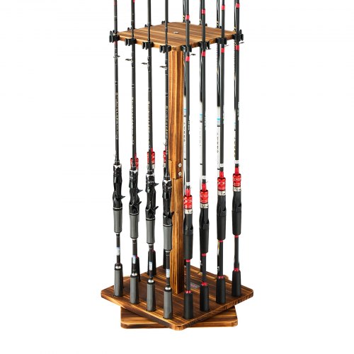 VEVOR Angelrutenhalter für 16 Stangen Angelständer 360° Drehbar Bodenständer