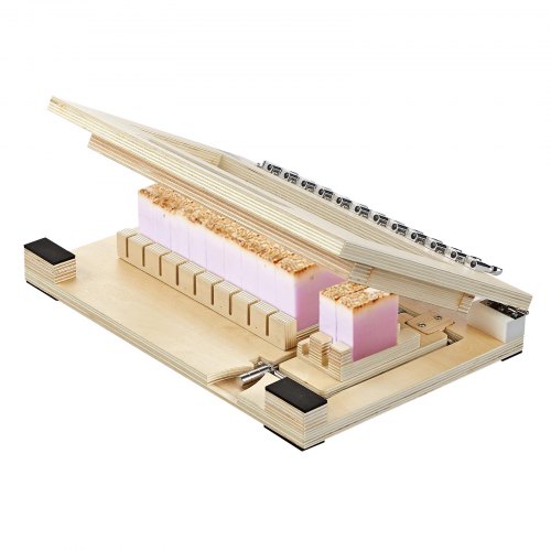

VEVOR Seifenschneider, Holzseifenschneider, Drahtschneider, 12 Segmenten, inkl. Ersatzdrähten, DIY-Schneidewerkzeug, Ideal für Handgemachte Seifenherstellung Kerzen Trimmen Käse