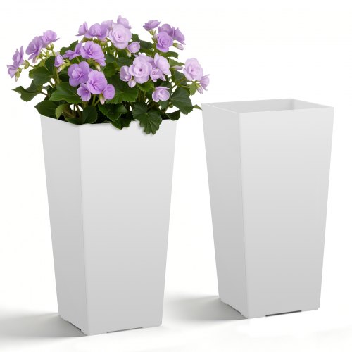 

VEVOR Pflanztopf 300x300x550 mm 2er-Set, Blumentopf, Blumenkübel, PP-Pflanzgefäß, Planzkübel, Pflanzkasten mit Innentopf & Abflusslöchern, Geeignet für Zimmer- & Gartenpflanzen, weiß