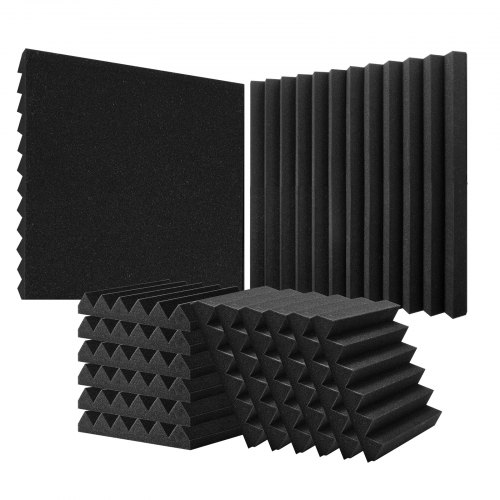 

VEVOR Akustikschaumstoff Akustikpaneele, 36er-Set, 300 x 300 x 50 mm, hochdichte schalldichte Wandplatten, Akustikplatten, Akustikschaumstoff-Matten für Studiowände und -decken, schwarz