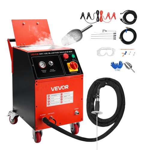 VEVOR Trockeneisstrahlgerät, 5kg, Trockeneis Strahlanlage 4 Düsen, Trockeneis-Blaster-Reinigung, Einstellbare Druckmenge, Trockeneisstrahlen-Reinigungsmaschine für Auto, Schiff, Luftfahrt, Chemie