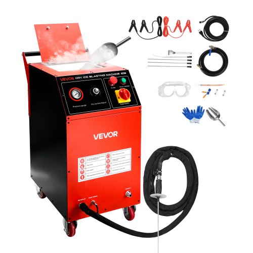 VEVOR Trockeneisstrahlgerät, 7,5kg, Trockeneis Strahlanlage 4 Düsen, Trockeneis-Blaster-Reinigung, Einstellbare Druckmenge, Trockeneisstrahlen-Reinigungsmaschine für Auto, Schiff, Luftfahrt, Chemie
