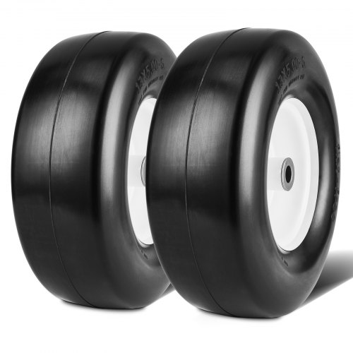 

VEVOR Rasenmäherreifen, Schlauchlose Traktorreifen 330x127-152 mm, 2er-Pack Reifen- und Radbaugruppe, Pannensichere PU-Reifen, 3/4 Zoll Innendurchmesser Buchsengröße, 20-tlg. Adapter