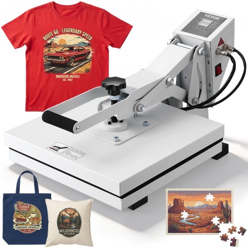 VEVOR Wärmepresse 38x38 cm Sublimationsdrucker Transfer DIY T-Shirt