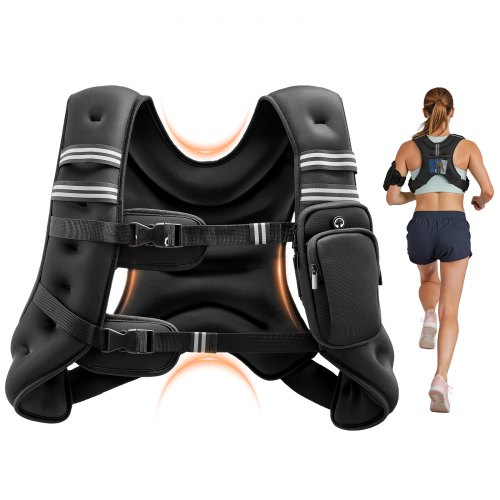 VEVOR Gewichtsweste 9,22 kg mit reflektierendem Streifen, verstellbare Schnalle, Körpergewichtsweste für Männer und Frauen, Trainingsgerät für Krafttraining Laufen Joggen Fitness Gewichtsverlust