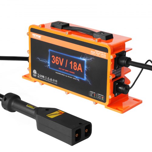 VEVOR 36-Volt-Golfwagen-Batterieladegerät, 18 Ampere, intelligentes Batterieladegerät mit D-Style-Stecker, kompatibel mit Blei-Säure-AGM/GEL/EFB MF NMC LiFePO4-Batterien für EZGO TXT, IP67