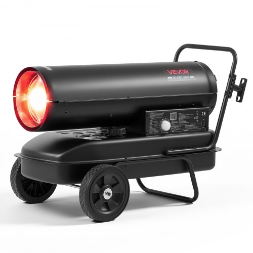VEVOR Heizkanone 30kW Dieselheizgebläse 38L Petroleum-Heizgerät mit Rollen, Heizgebläse für Werkstatt Garage Lager & Baustelle, Thermostatsteuerung, Überhitzungsschutz, Max. 1220m³/h & 240m², Schwarz