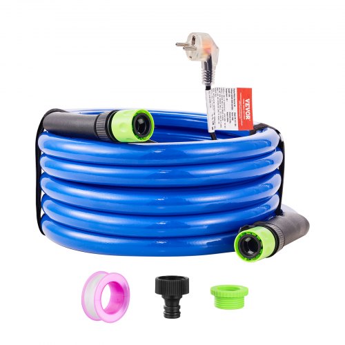 

VEVOR 15ft beheizter Wasserschlauch für Wohnmobil, beheizter Trinkwasserschlauch mit Frostschutz bis -45°F, automatisch selbstregulierend, 5/8" ID mit Schnellanschluss-Set, blei- und BPA-frei