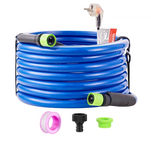 

VEVOR 25 Fuß beheizter Wasserschlauch für Wohnmobil, beheizter Trinkwasserschlauch mit Frostschutz bis -45 °F, automatisch selbstregulierend, 5/8 Zoll Innendurchmesser mit Schnellanschluss-Set, blei- und BPA-frei